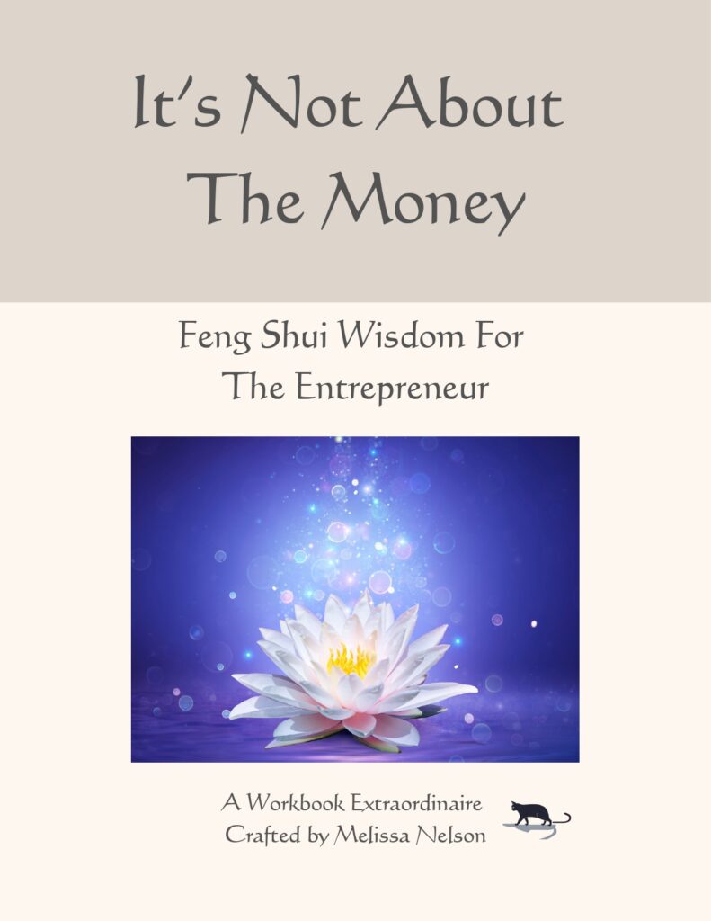 Feng shui book cover with glowing lotus